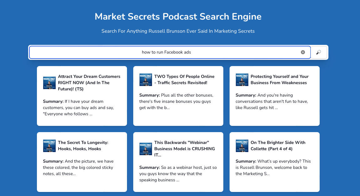 Russell search engine
